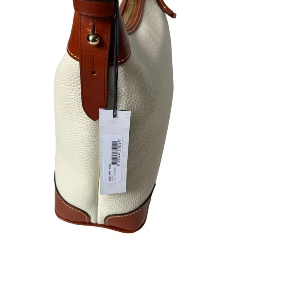 Dooney & Bourke Pebble Grain Leather Hobo Shoulder Bag Beige Brown NWT